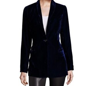 Sak’s Fifth Avenue Collection Velvet Boyfriend Blazer Navy L